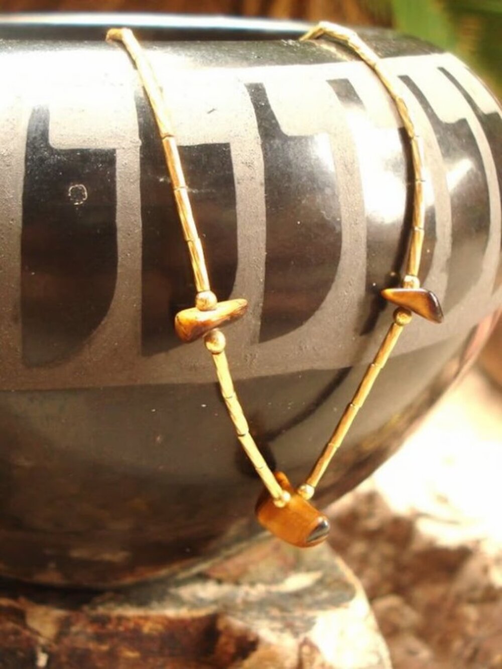 Sterling Silver liquid silver, gold vermeil necklace